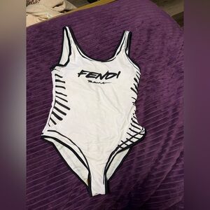 Fendi Monochrome Logo Swimsuit